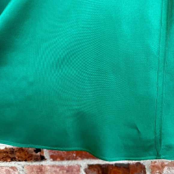 Vintage‎ 80s Gunne Sax Green Satin Black Velvet Bow Cocktail Dress Size 11 - Picture 8 of 8